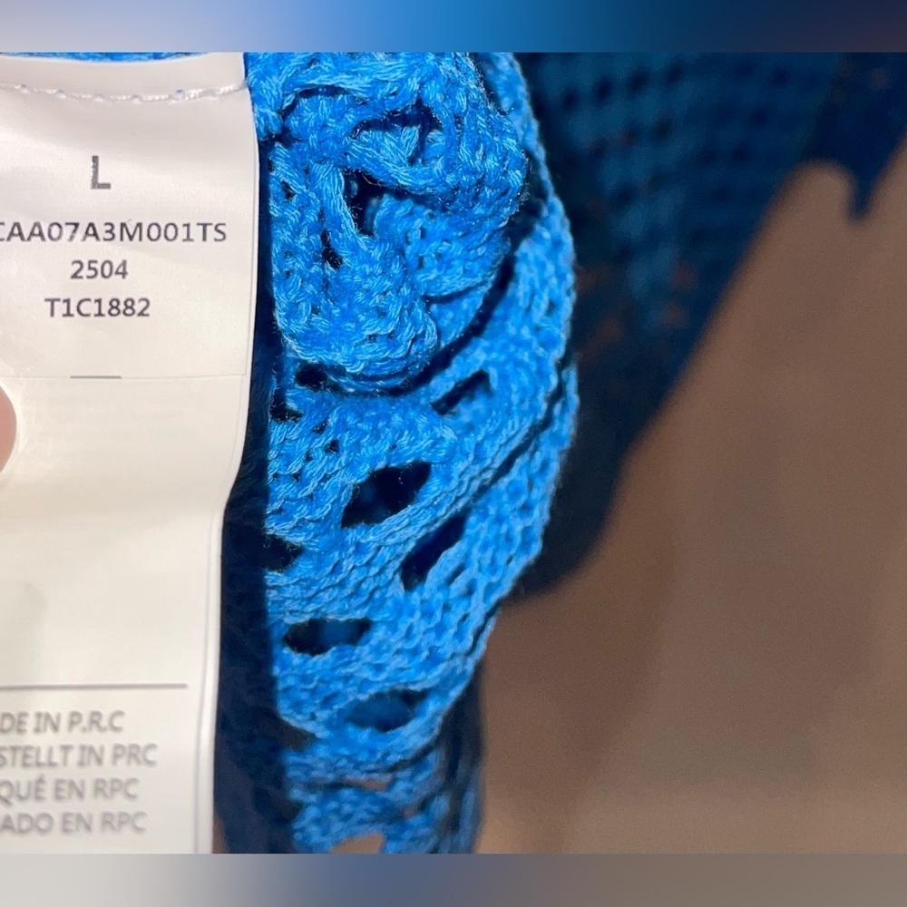 Cupshe Vibrant Blue Crochet Coverup Women’s L - Picture 5 of 5